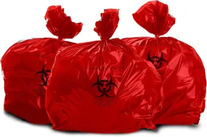 Bulk Priced Heavy Duty Biohazard Bags by The Roll (10 Gallon) (25 Bags)