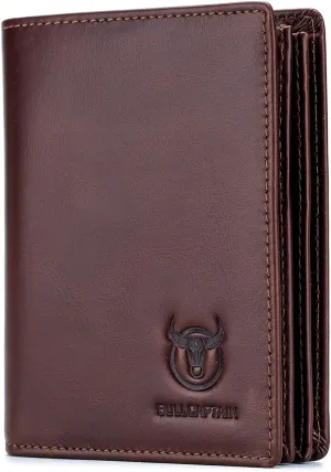 BULLCAPTAIN Large Capacity Genuine Leather Bifold Wallet/Credit Card Holder for Men with 15 Card Slots QB-027