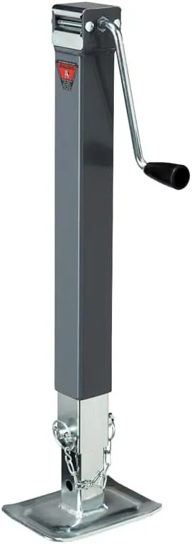 Bulldog 190754 Square Trailer Jack, No Mount, 8,000 lbs. Support Capacity, Sidewind, Weld-On, 15 Inch Travel