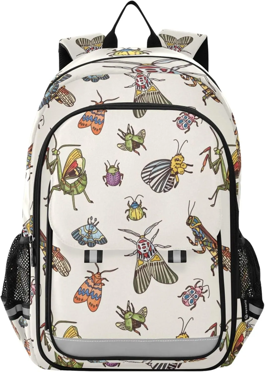 Butterfly Grasshoppers Bugs Insect Backpack Lightweight Bookbag Travel Laptop Backpack College School Computer Bag with Reflective Stripes