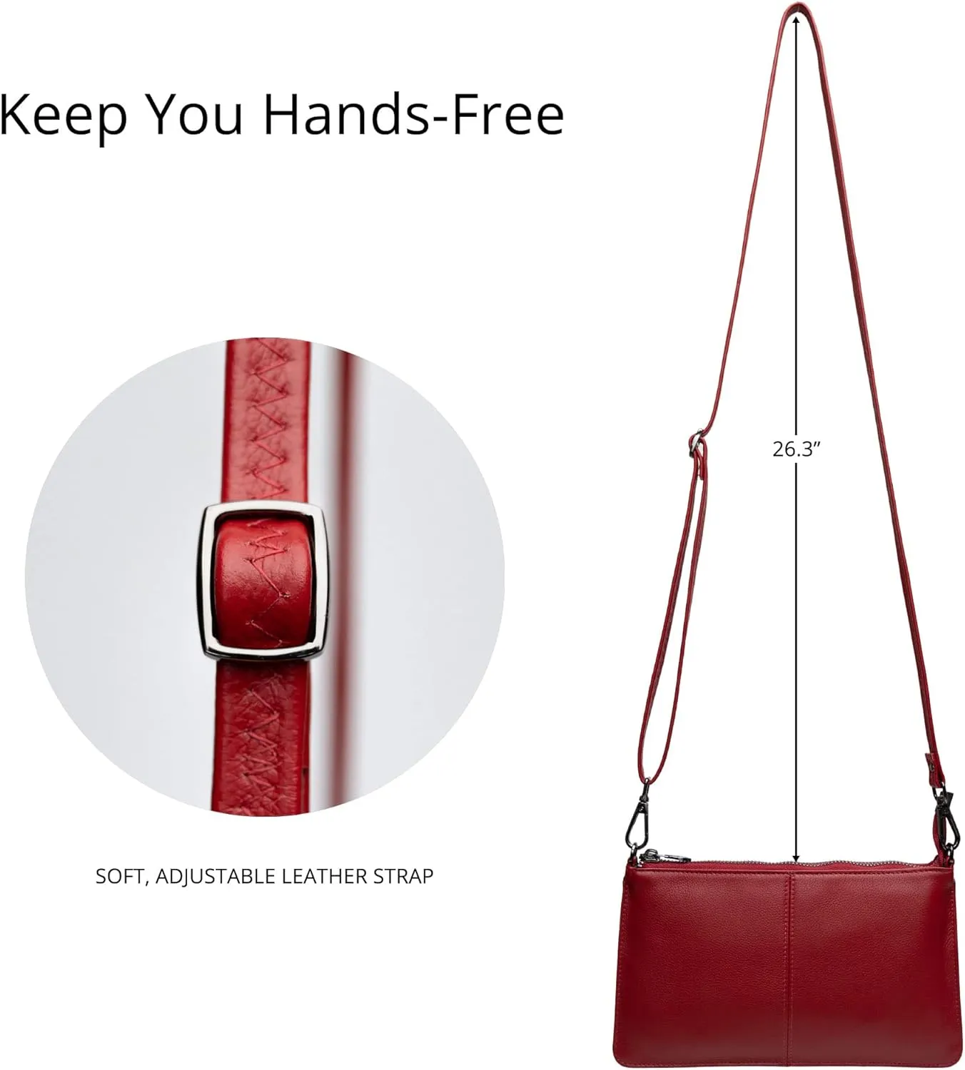 Bveyzi Genuine Leather Wristlet Purses for Women, Envelope Clutch Wallet Small Crossbody Bags for Dressy Evening