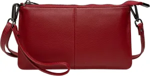 Bveyzi Genuine Leather Wristlet Purses for Women, Envelope Clutch Wallet Small Crossbody Bags for Dressy Evening