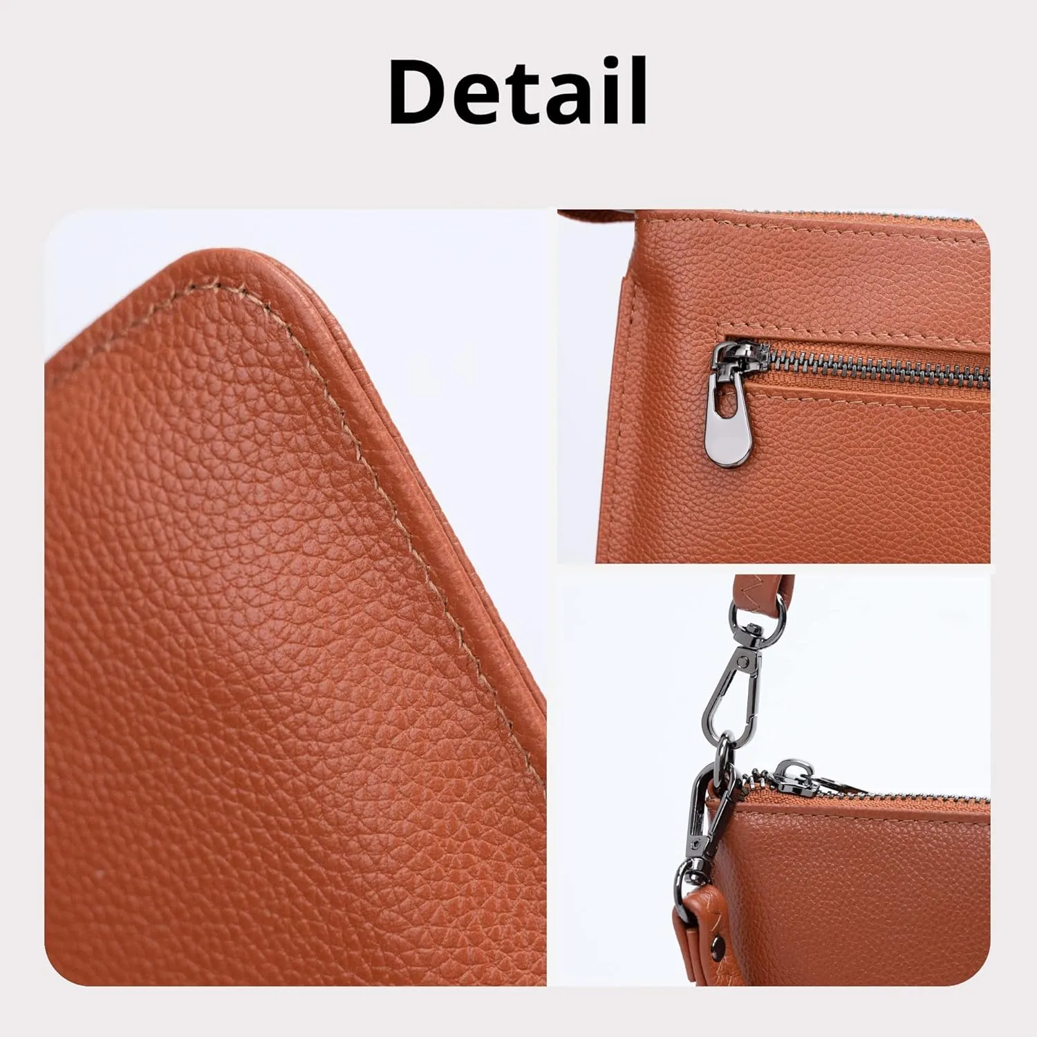 Bveyzi Genuine Leather Wristlet Purses for Women, Envelope Clutch Wallet Small Crossbody Bags for Dressy Evening