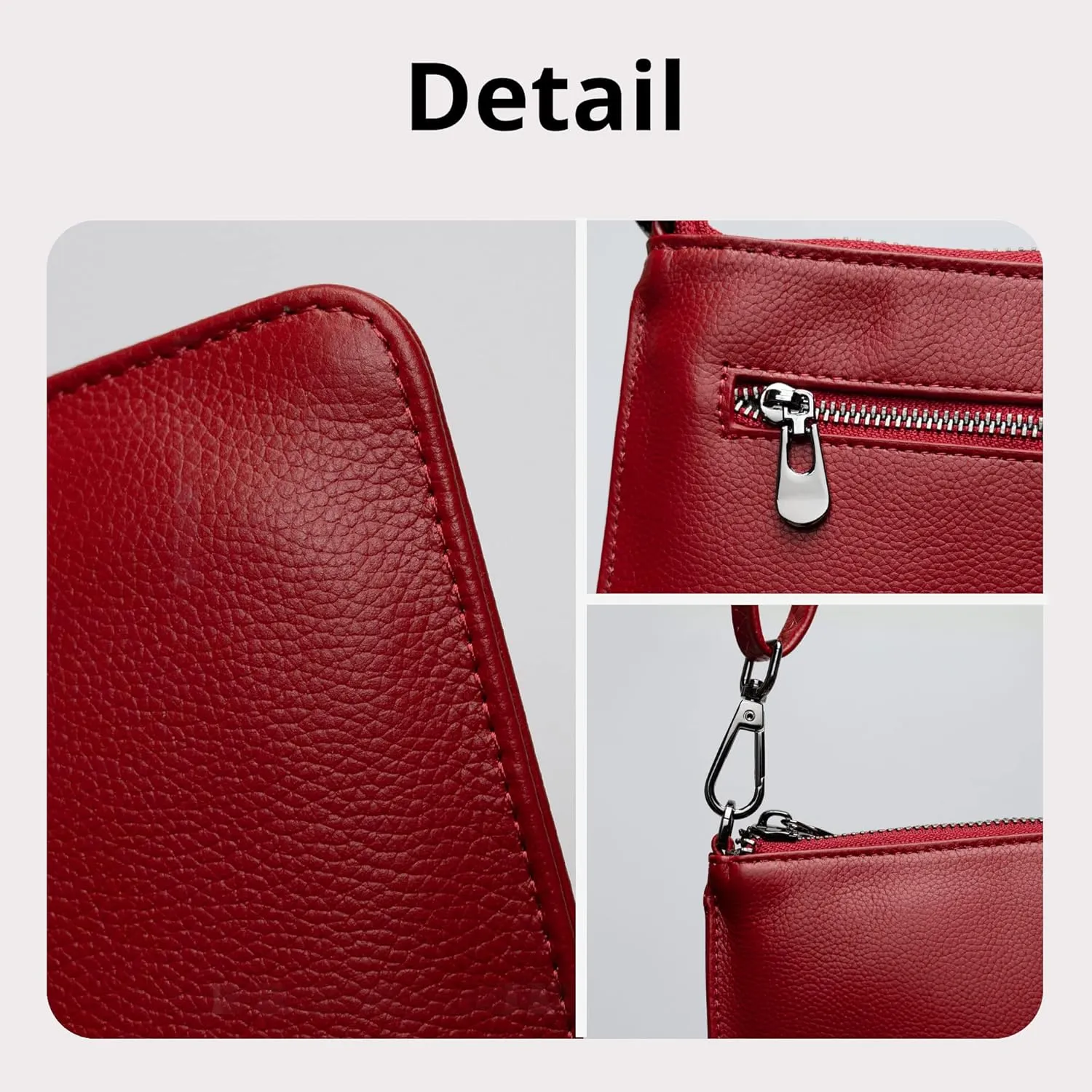 Bveyzi Genuine Leather Wristlet Purses for Women, Envelope Clutch Wallet Small Crossbody Bags for Dressy Evening