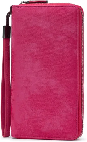 Bveyzi Women RFID Blocking Wallet Leather Zip Around Phone Clutch Large Capacity Ladies Travel Purse Wristlet