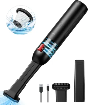 CAFELE [Upgraded Mini Car Vacuum Cordless for Easy & Quick Cleaning with 2 Speed, 6KPa Portable Vacuum Cleaner for Car Home Office, 7500mAH Rechargeable Battery Small Handheld Vacuum with Handy Grip