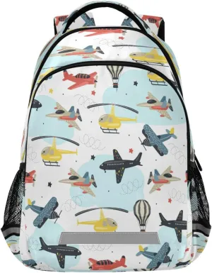 Caikeny Airplane Cars Kids Backpack Daypack College School Shoulder Bag Kawaii Travel Laptop Backpack Book Bag for Kids