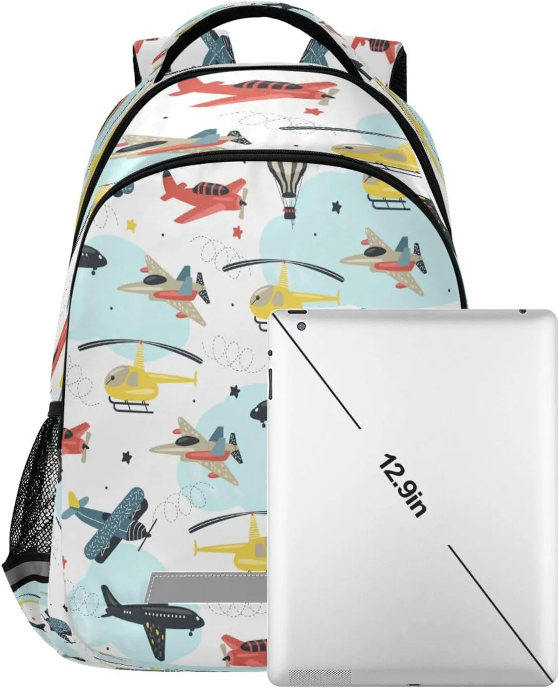 Caikeny Airplane Cars Kids Backpack Daypack College School Shoulder Bag Kawaii Travel Laptop Backpack Book Bag for Kids