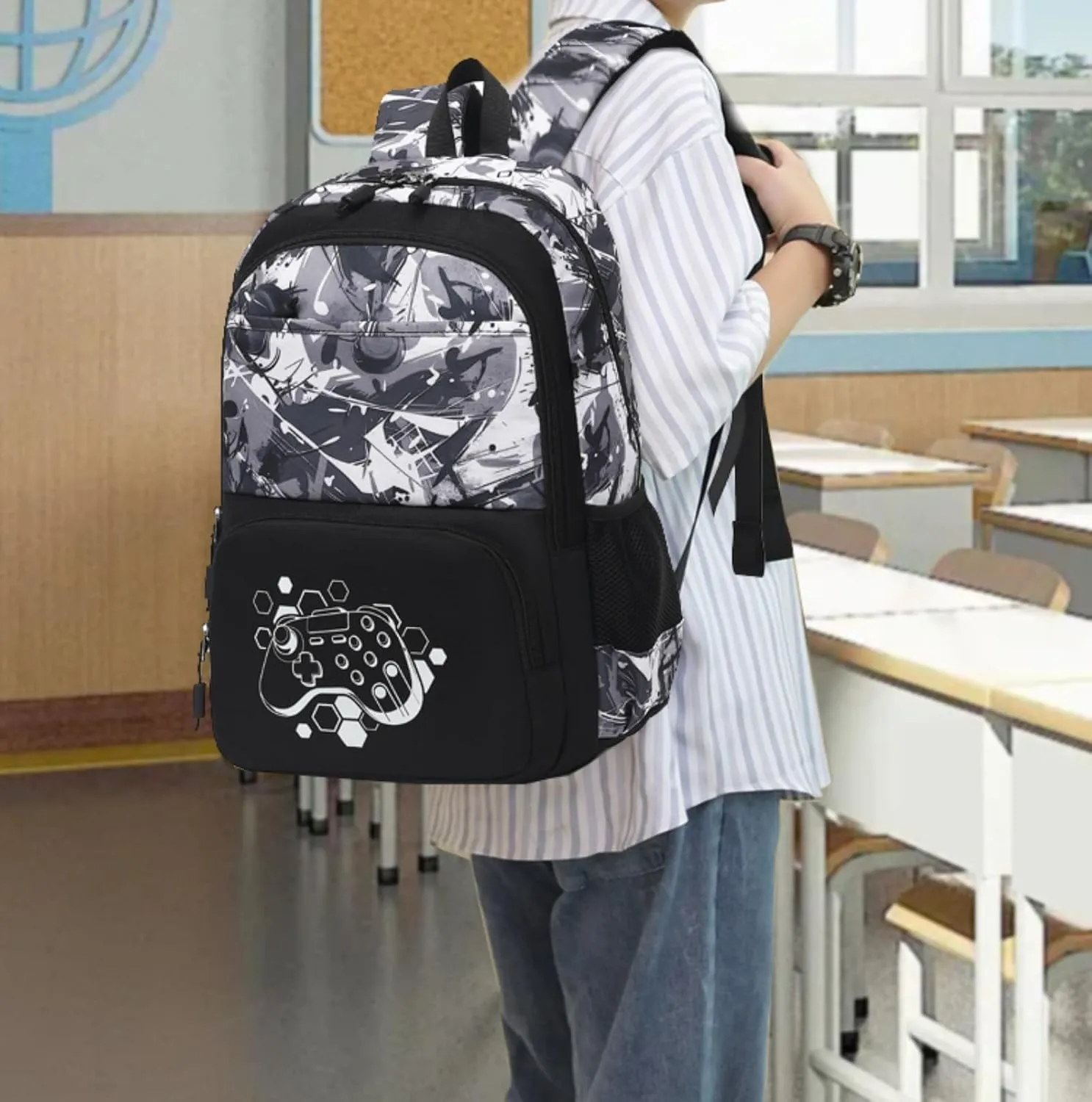 CAMTOP School Backpack for Boys Kids Bookbags Cool Camo Prints Elementary School Bags Travel Back Pack