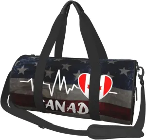 Canada Heartbeat Duffel Bag Gym Bag Travel Sports Tote Large Foldable Beach Swim Yoga2