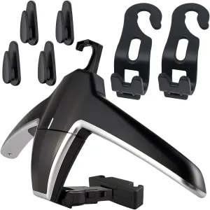 Car Back Seat Headrest Hanger with 6 Car Hooks for Coat, Jacket, Suit, Clothes, Purse, Handbag, Grocery Bags - Multi-Purpose Storage Holder for Automobile - Black