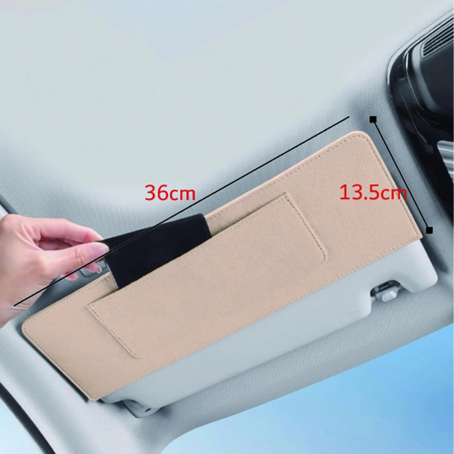 Car Sun Visor Extender for Mercedes-Benz C-Class Cabriolet W205 Facelift 2019-2023 UV Protection Anti-Glare Sun Blocker,Adjustable Stable Car Sun Visor Extension Clip,Beige-with Storage Bag