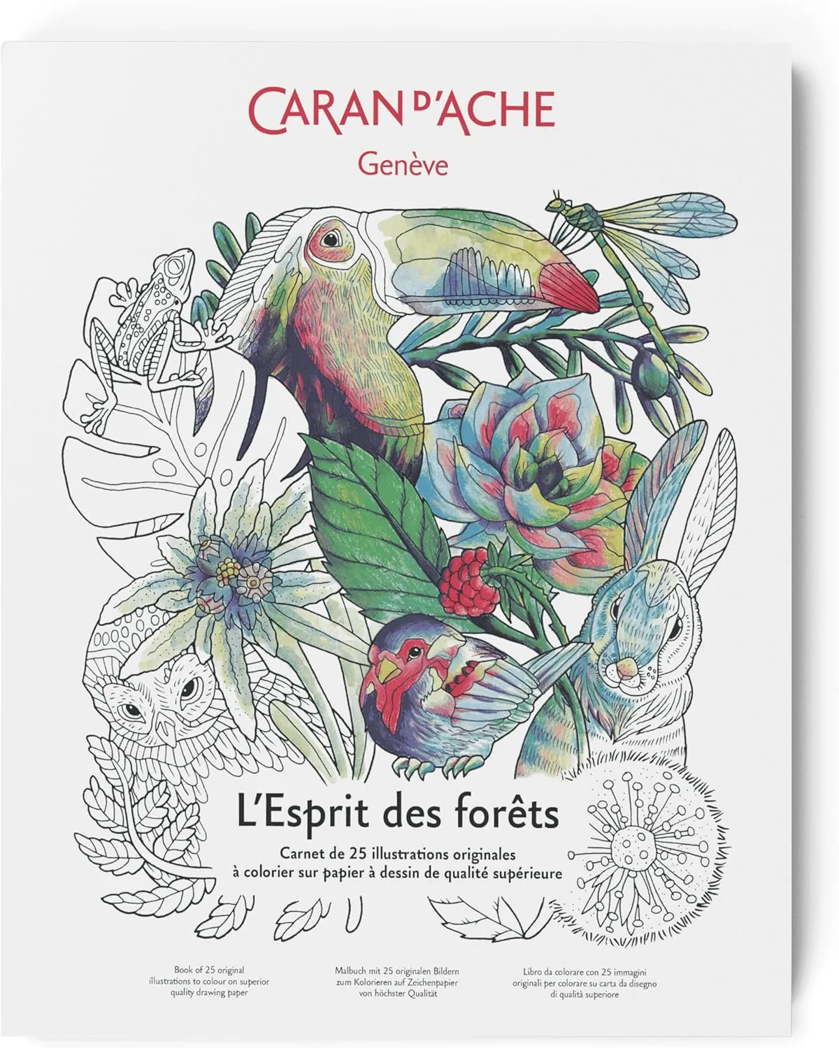 Caran d'Ache Esprit des Forets FSC Colouring Book A4 with 25 Illustrations 23.7 cm x 29.7 cm x 1.6 cm 0454.802