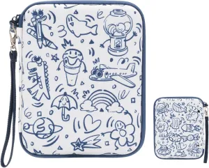 Card Case for Yoto cards, Soft Portable Folder with Zipper & 80 Pockets Player & Mini Audiobook Cards, Card Binder Holder with Sleeves for Travel (Draw it yourself)