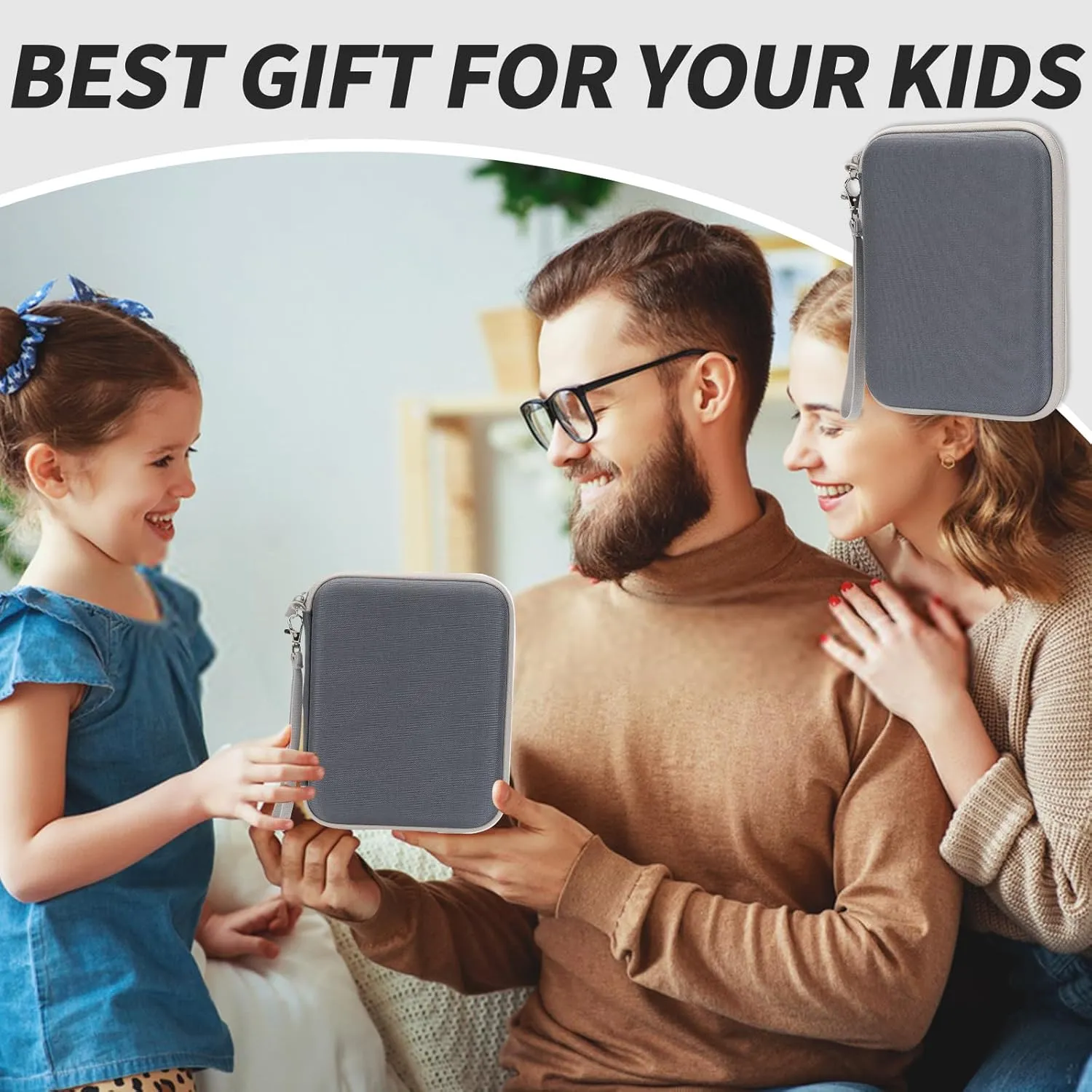 Card Case for Yoto cards, Soft Portable Folder with Zipper & 80 Pockets Player & Mini Audiobook Cards, Card Binder Holder with Sleeves for Travel (Grey)