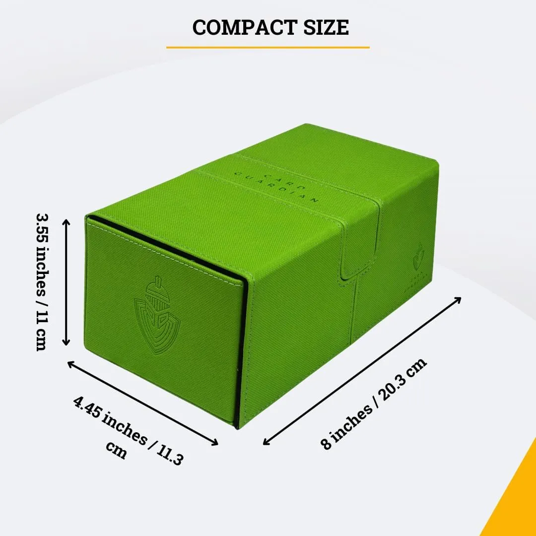 Card Guardian - Premium Double Deck Box (Lime Green) for 200  cards Trading Card Games TCG Perfect for Magic the gathering (MTG), Commander Deck, Yugioh Deck Box, Sports Card Storage Boxes