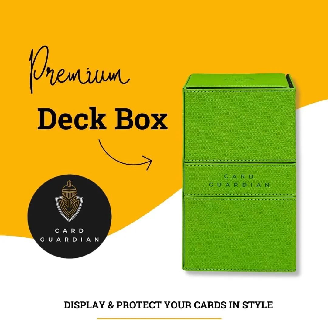 Card Guardian - Premium Double Deck Box (Lime Green) for 200  cards Trading Card Games TCG Perfect for Magic the gathering (MTG), Commander Deck, Yugioh Deck Box, Sports Card Storage Boxes