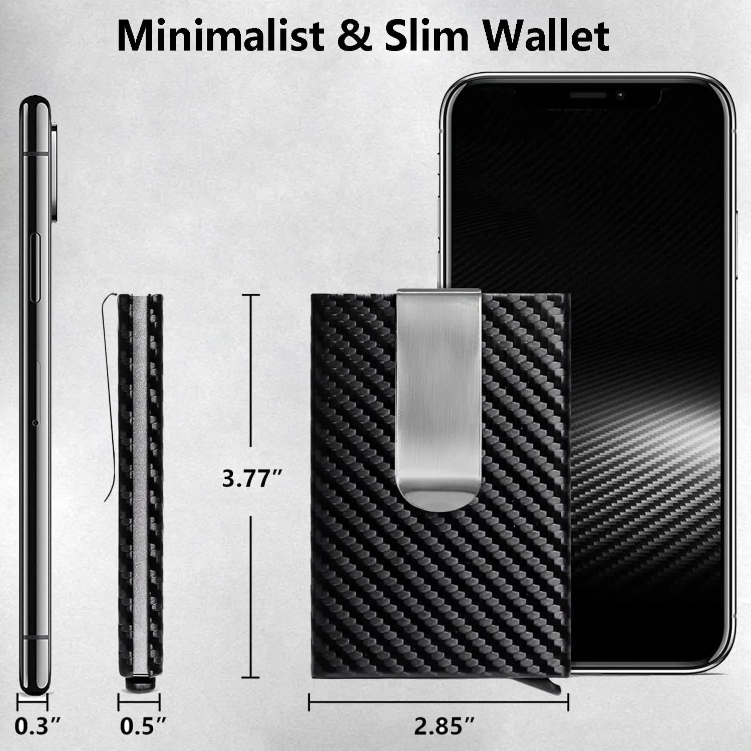 Card Holder, Men Credit Card Holder, Slim Card Case Front Pocket Anti-theft-RFID Auto Pop up Travel Thin Wallets for Men