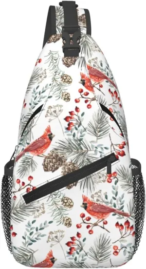 Cardinal Birds Sling Backpack Chest Bag Crossbody Shoulder Bag Gym Cycling Travel Hiking Daypack For Men Women