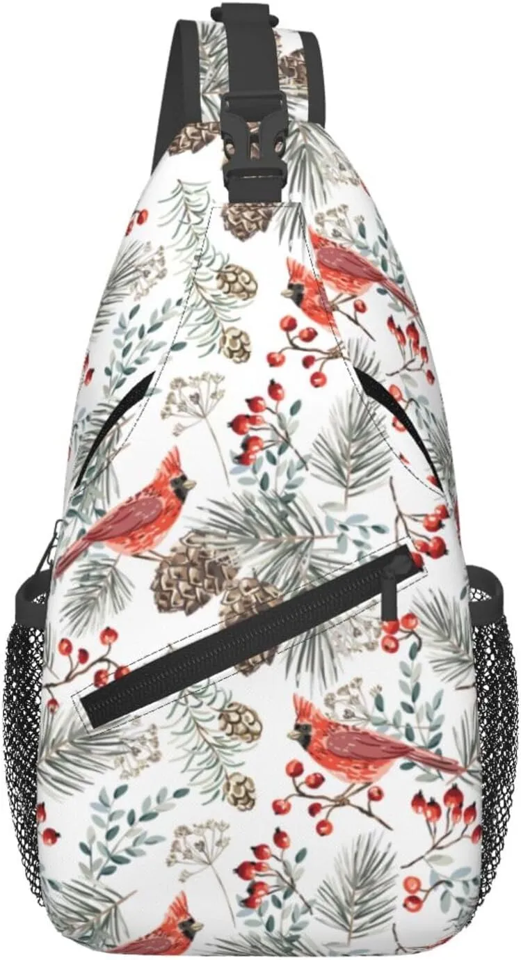 Cardinal Birds Sling Backpack Chest Bag Crossbody Shoulder Bag Gym Cycling Travel Hiking Daypack For Men Women