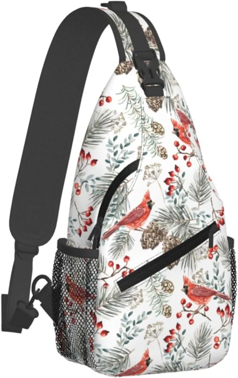 Cardinal Birds Sling Backpack Chest Bag Crossbody Shoulder Bag Gym Cycling Travel Hiking Daypack For Men Women