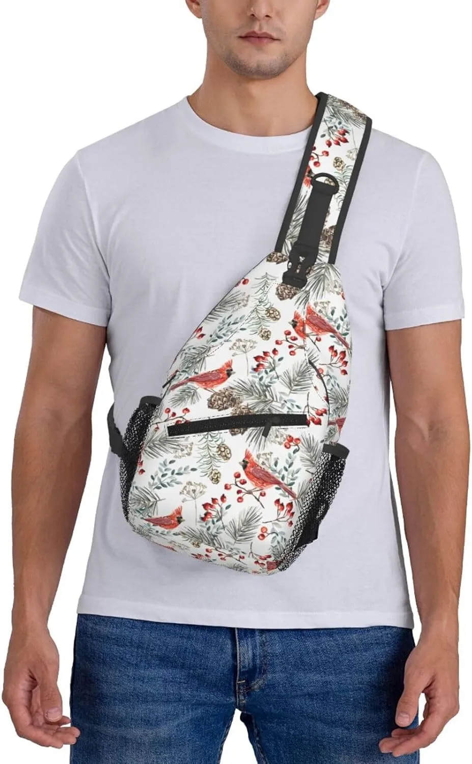 Cardinal Birds Sling Backpack Chest Bag Crossbody Shoulder Bag Gym Cycling Travel Hiking Daypack For Men Women