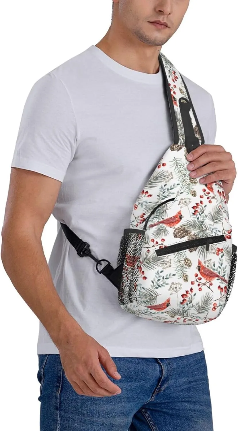 Cardinal Birds Sling Backpack Chest Bag Crossbody Shoulder Bag Gym Cycling Travel Hiking Daypack For Men Women