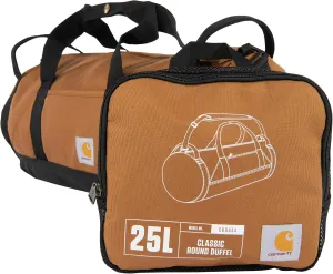 Carhartt Classic Round Duffel with Utility Pouch, Heavy-Duty, Water-Resistant Packable Gear Bag for Jobsite, Gym, and Travel