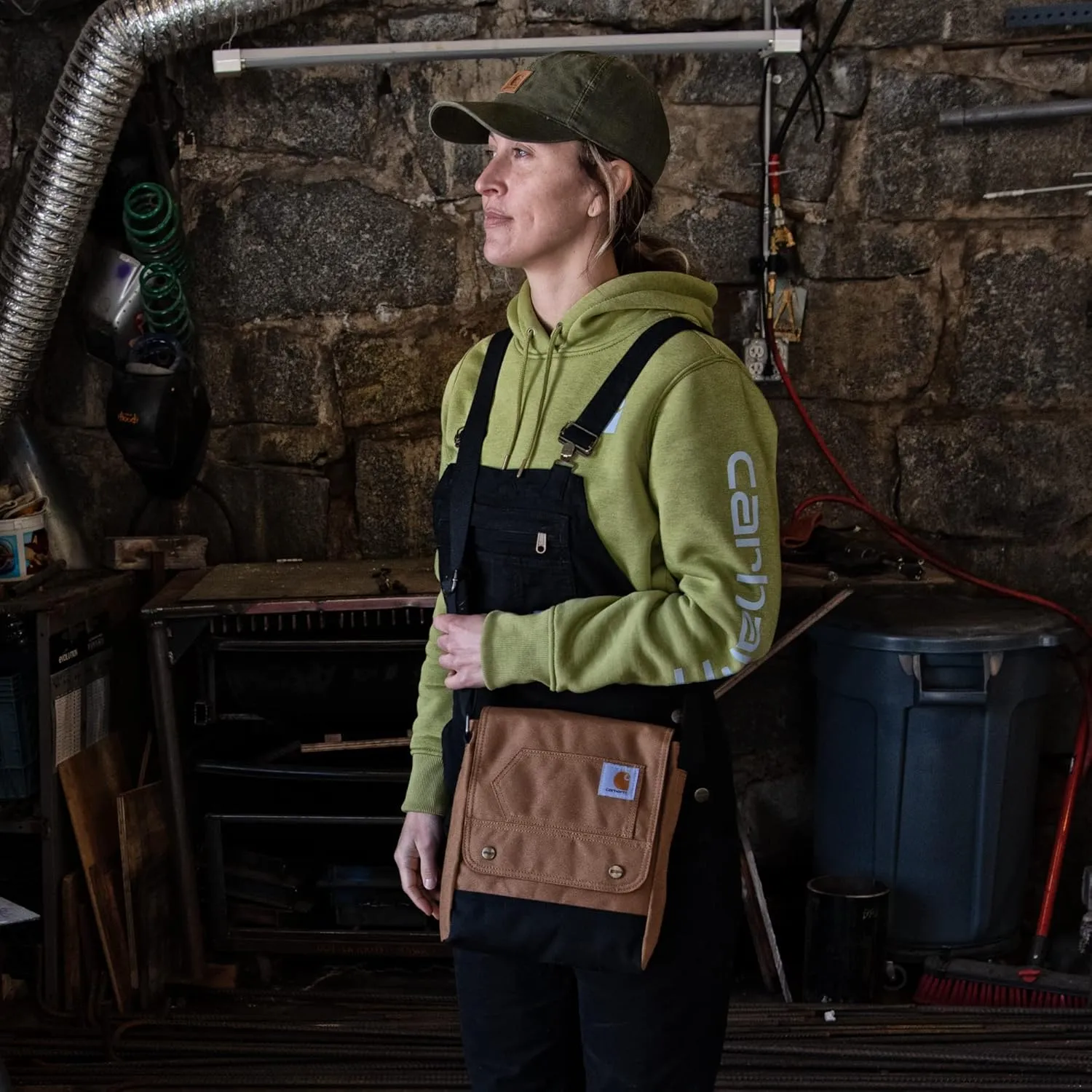 Carhartt, Durable, Adjustable Crossbody Bag With Flap Over Snap Closure