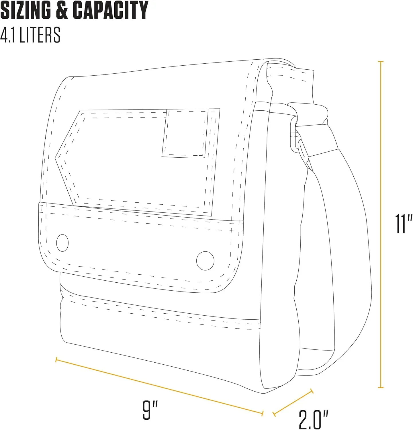 Carhartt, Durable, Adjustable Crossbody Bag With Flap Over Snap Closure