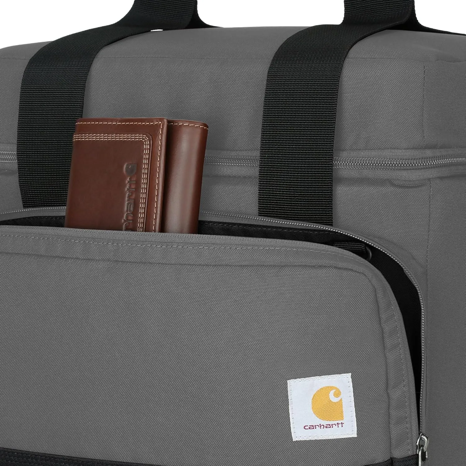 Carhartt Insulated Two Compartment Cooler, Durable Water Repellent Material W/Front Zippered Pocket for Camping, Beach & Travel