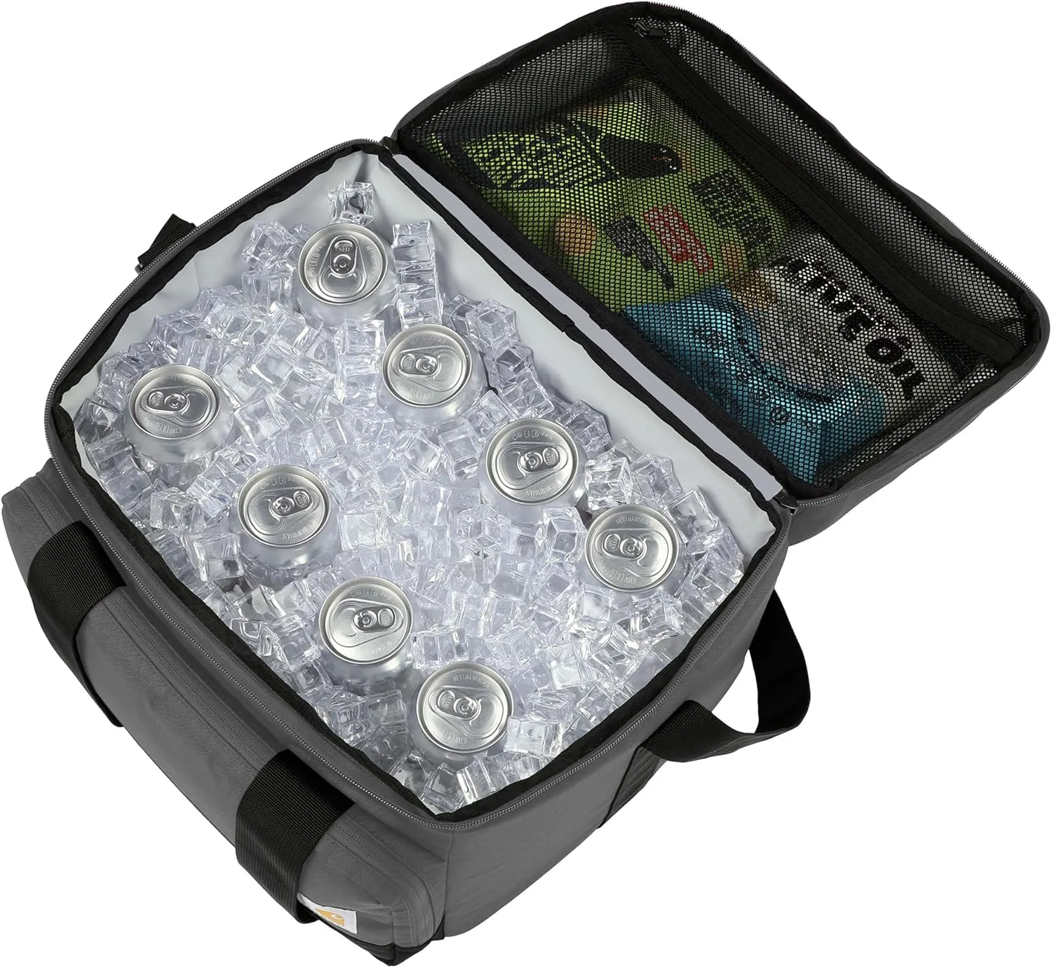 Carhartt Insulated Two Compartment Cooler, Durable Water Repellent Material W/Front Zippered Pocket for Camping, Beach & Travel