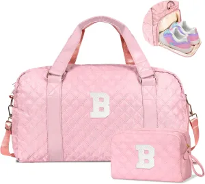 Carry on Bag Girls, Birthday Gifts Teen Girl Gift, Initial Travel Duffel Bag, Overnight Bag Girlfriend Birthday Kids Gifts, Gifts for Women, Mom, Sister, Teacher, Teen Girls