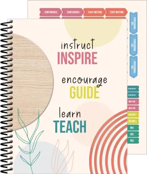 Carson Dellosa True to You Teacher Planner, 8" x 11" Modern, Spiral Bound Lesson Plan Book With Stickers, Checklist, Notes, Neutral Theme School Supplies for Classroom Organization