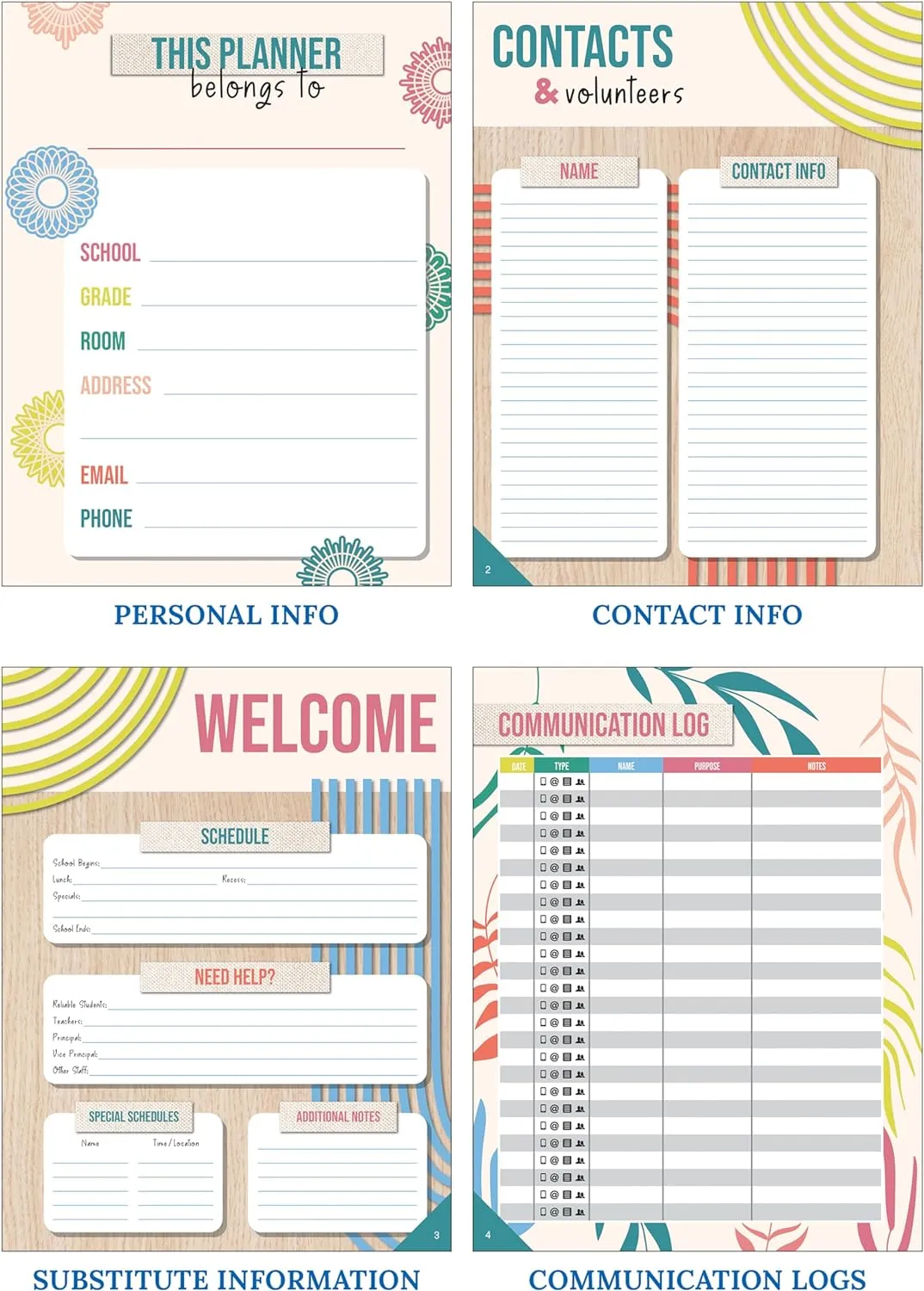 Carson Dellosa True to You Teacher Planner, 8" x 11" Modern, Spiral Bound Lesson Plan Book With Stickers, Checklist, Notes, Neutral Theme School Supplies for Classroom Organization