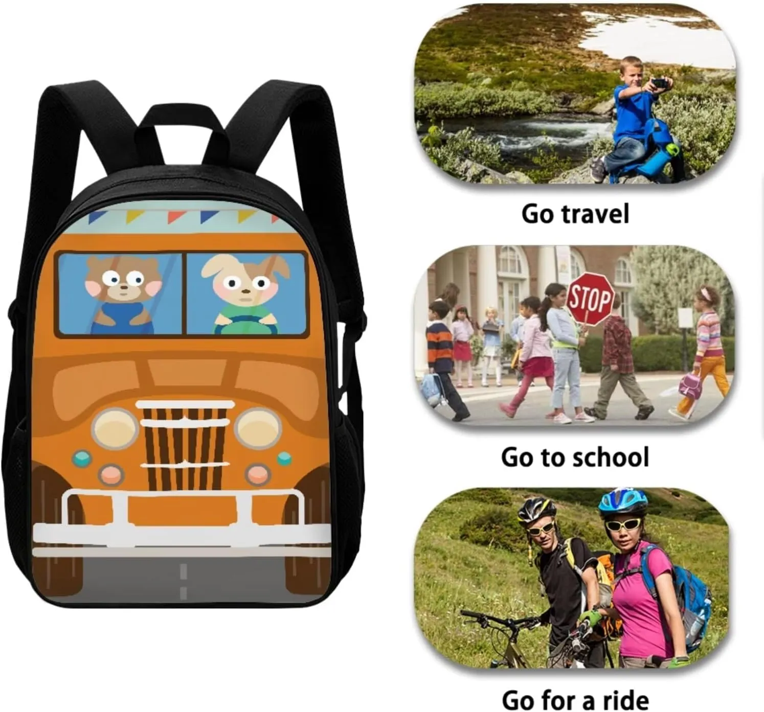Cartoon Animal Kids' Backpacks Car Boys Backpacks with Lunch Boxes for Kids Girls Big Capacity Kids Backpacks School Bag for Girls Teenagers Company Outside Sports Travel