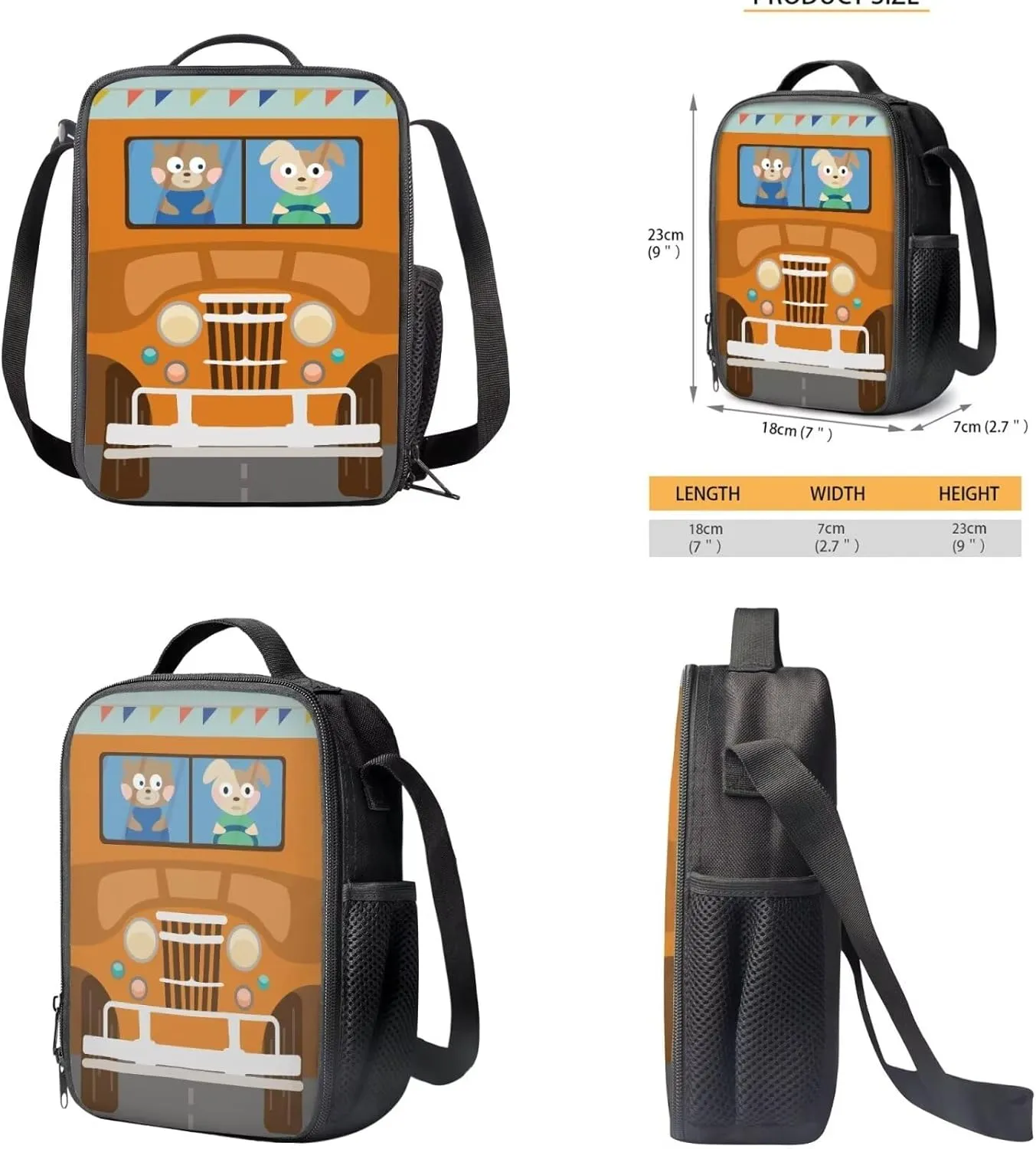Cartoon Animal Kids' Backpacks Car Boys Backpacks with Lunch Boxes for Kids Girls Big Capacity Kids Backpacks School Bag for Girls Teenagers Company Outside Sports Travel