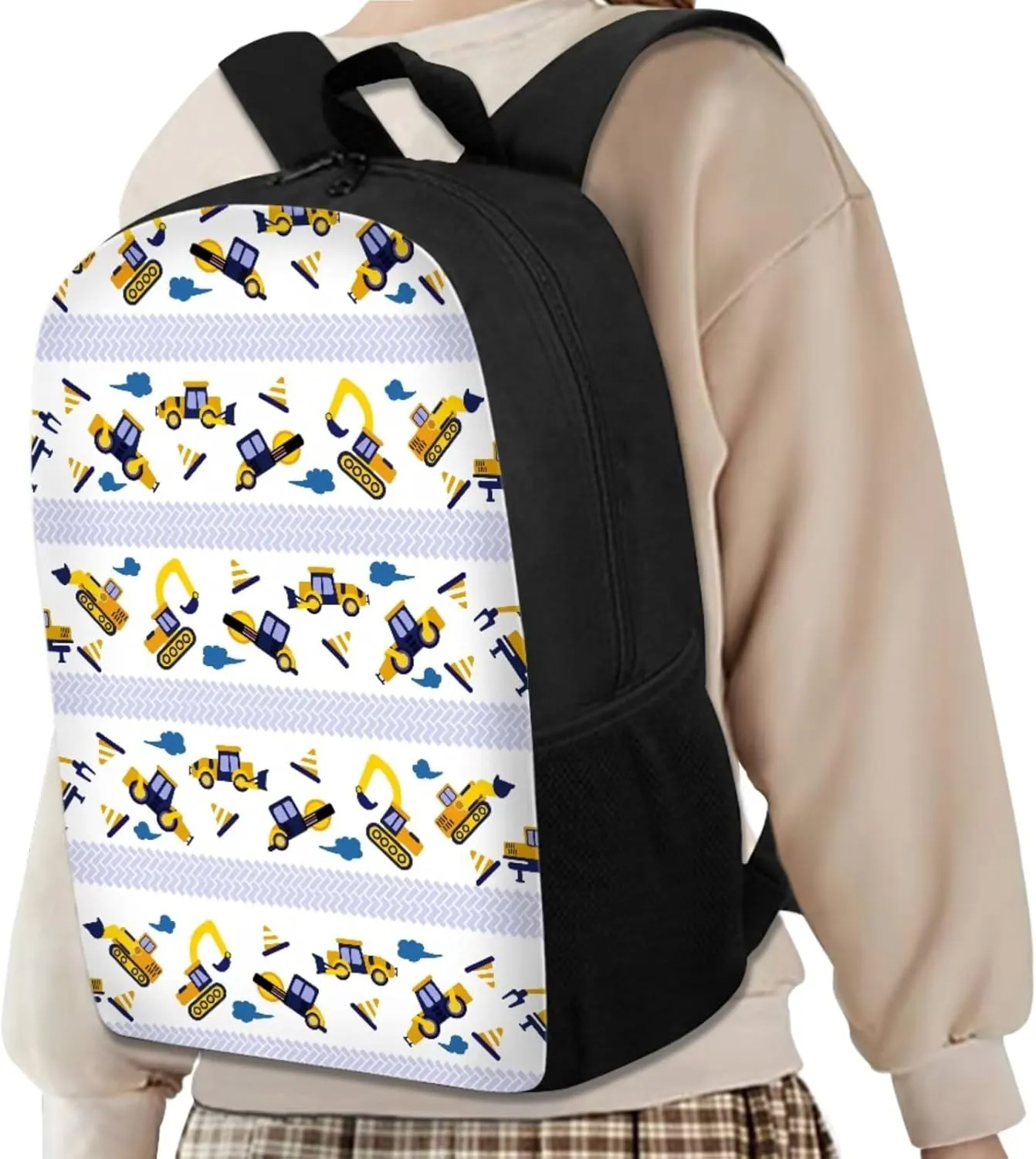 Cartoon Car Backpack for Boys with Lunch Bag Anti-Theft Kids School Backpack Girls Bookbag with Lunch Box MultiPurpose Pencil Case for Girls Teens Gift for Girls Picnic