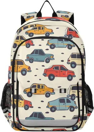 Cartoon Car Print Backpack for Boys Middle-School Elementary Bookbags 20325290