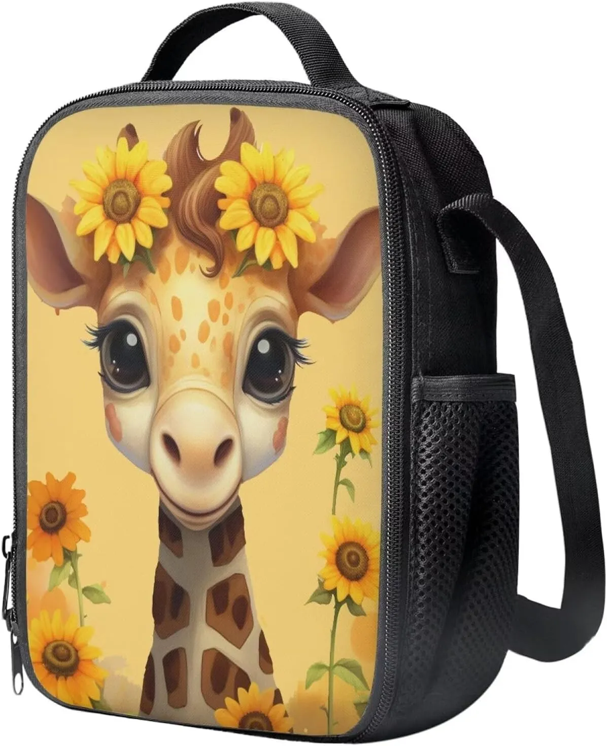 Cartoon Giraffe Kids Backpack for Teen Boys Girls Kids Bookbags for Girls Ages 5 To 8 with Water Bottle Pockets Kids School Backpack with Lunch Box for Boys Fashion Laptop Bag for College