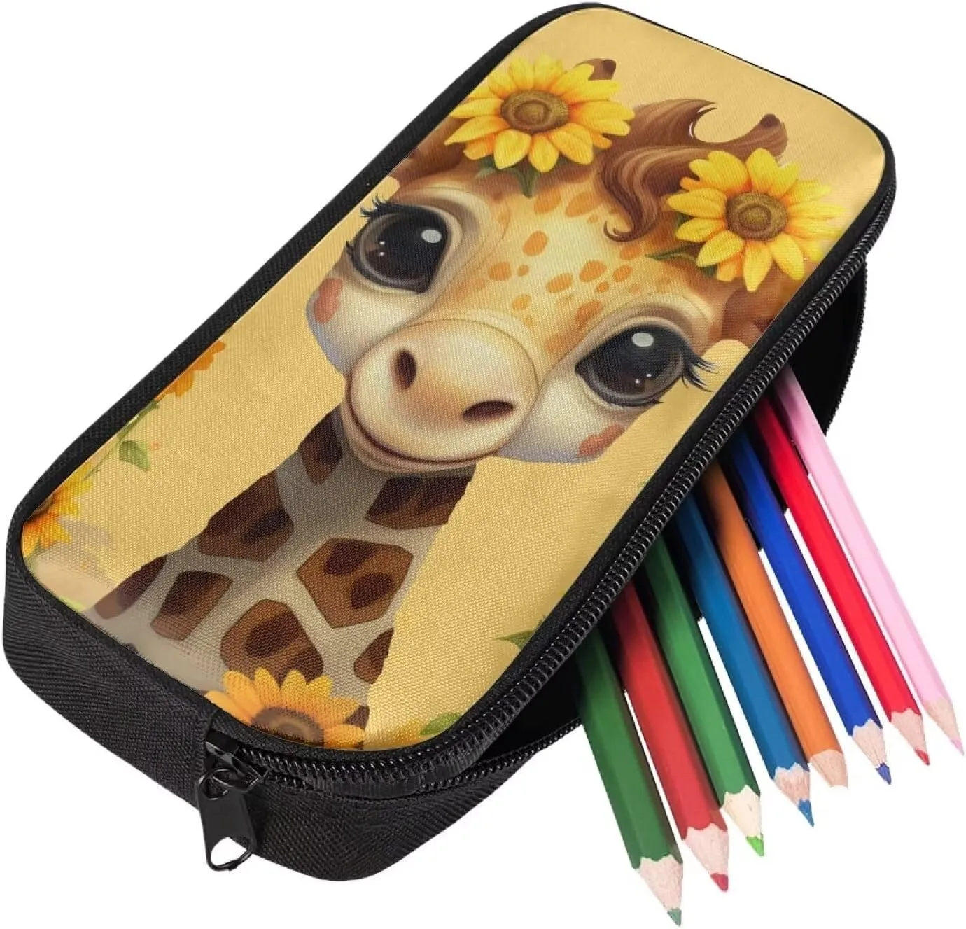 Cartoon Giraffe Kids Backpack for Teen Boys Girls Kids Bookbags for Girls Ages 5 To 8 with Water Bottle Pockets Kids School Backpack with Lunch Box for Boys Fashion Laptop Bag for College