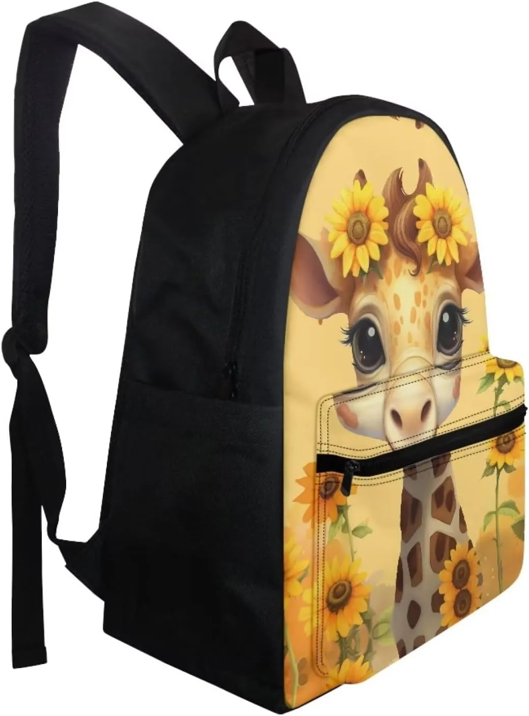 Cartoon Giraffe Kids Backpack for Teen Boys Girls Kids Bookbags for Girls Ages 5 To 8 with Water Bottle Pockets Kids School Backpack with Lunch Box for Boys Fashion Laptop Bag for College