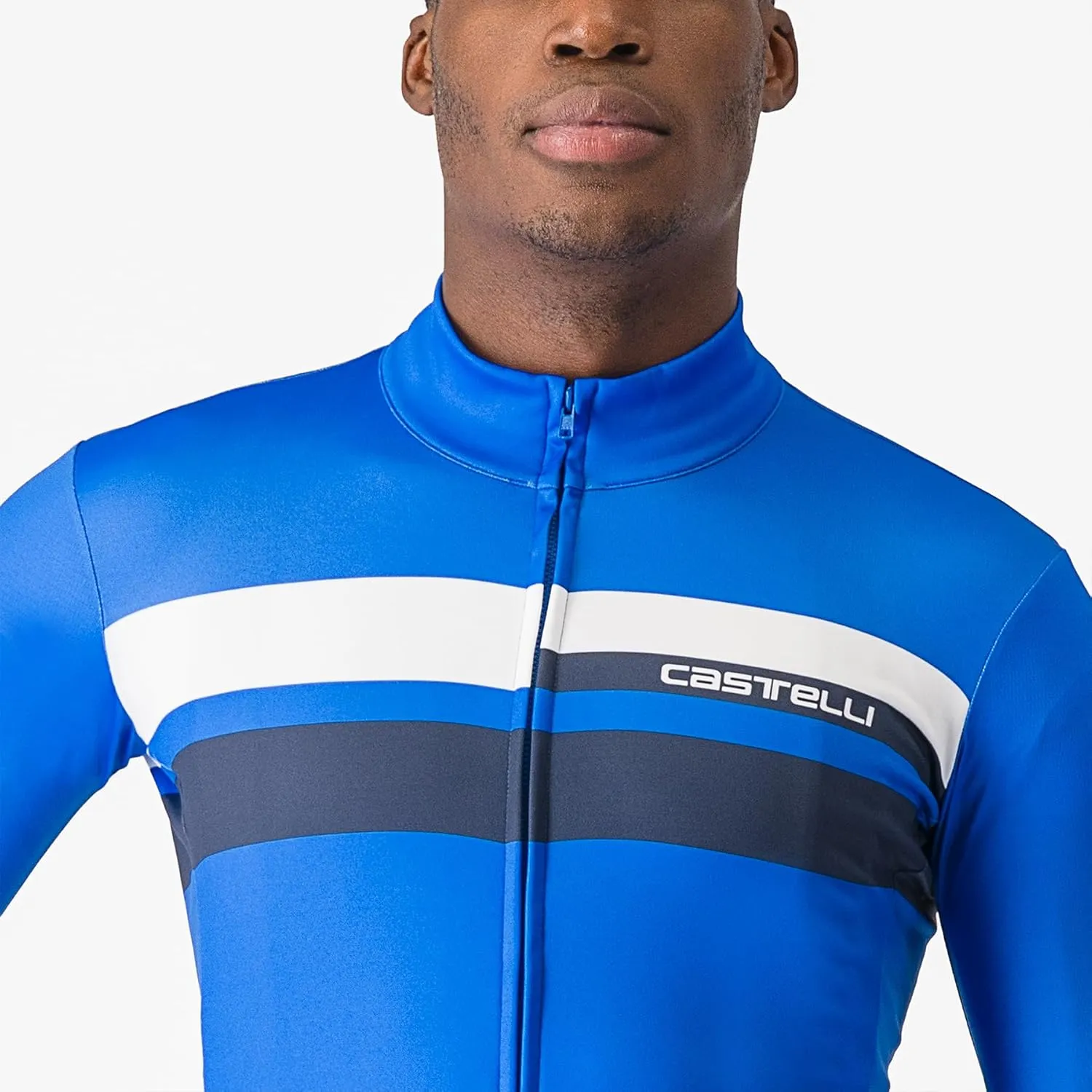 CASTELLI Men’s Lineare Jersey, Long Sleeve Full Zip Up Fleece Lined Jersey for Road & Gravel Cycling, Biking