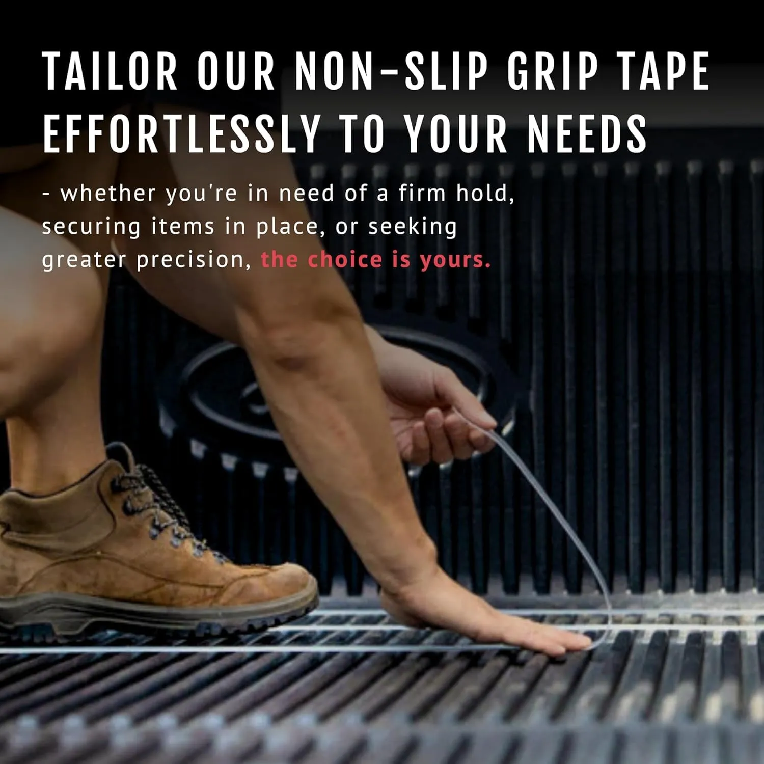 CATTONGUE GRIPS Non-Abrasive Grip Tape Roll – 4-inch Heavy Duty Non-Slip Tape for Indoor & Outdoor Use, Customizable & Waterproof Anti Slip Tape for Thousands of Uses (Clear, 30ft)
