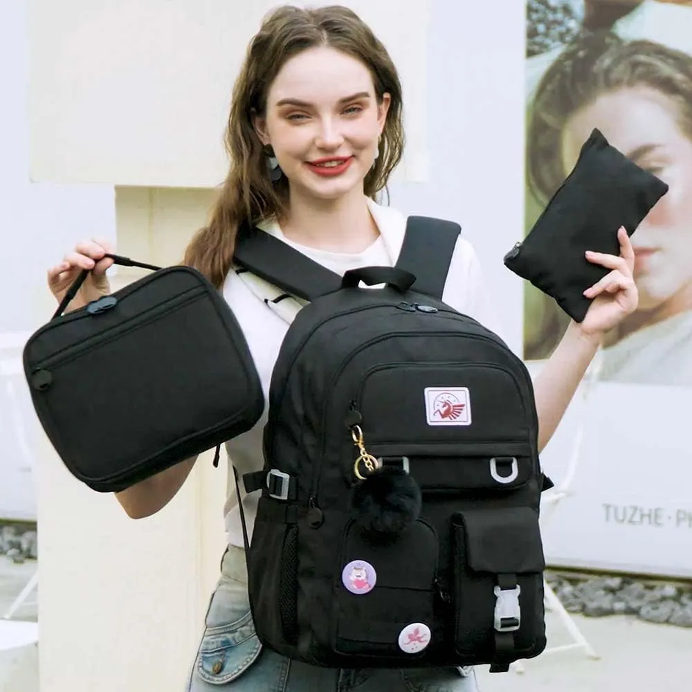 CCJPX Girls Backpack, 16 inch School Laptop Bag College Bookbag, Anti Theft Daypack for Teens Girls Students Women