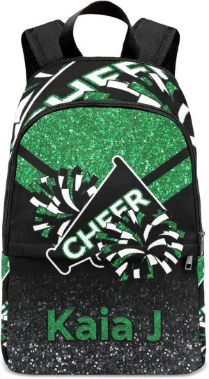 Cheerleader Green Personalized Backpack,Custom Travel Backpack Bag Gift
