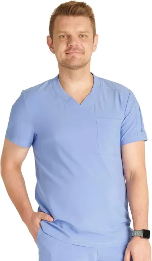Cherokee Men's V-Neck Scrub Top Journey with 2 Pockets and Front and Back Yoke Seams and Side Vents - CK824A