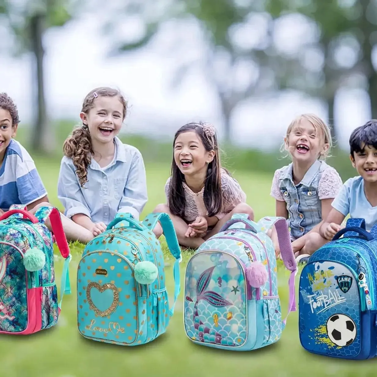Children School Bags Kids Backpack Set in Primary Schoolbag for Teenager Girls Sequin Tower School Bags Waterproof Book Bags