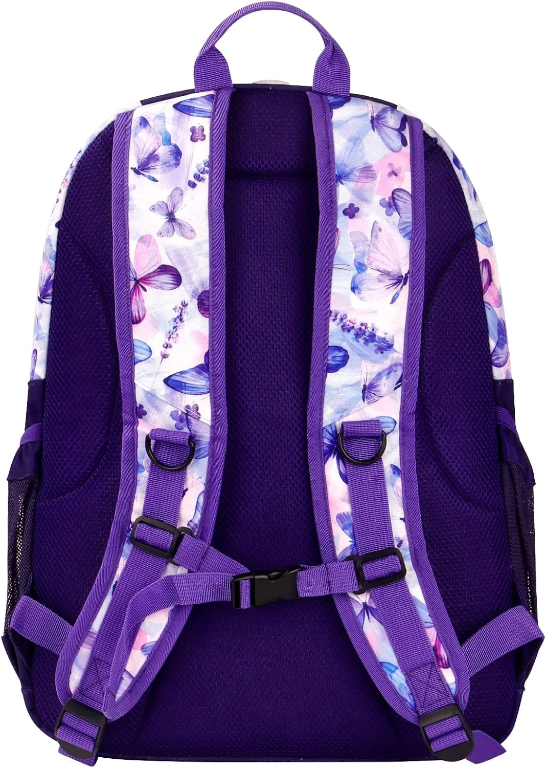 Choco Mocha Butterfly Backpack for Teen Girls, Travel School Backpack for Girls Middle School Large Bookbag 18 Inch, Purple