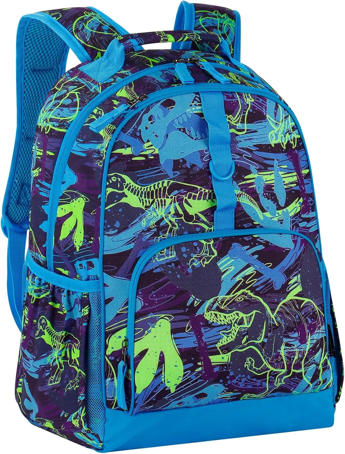 Choco Mocha Dinosaur Backpack for Boys, Kindergarten Backpacks for Boys Backpack Ages 6-8, Boy Elementary School Bookbag 17 Inch, Blue